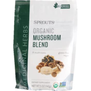 Organic 7 Mushroom Blend Capsules from Indigo Herbs is a combination of grade A quality mushrooms expertly mixed into capsule form. . Sprouts organic mushroom blend ingredients